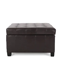 Streamdale Furniture Upholstered Tufted Pu Leather Storage Ottoman