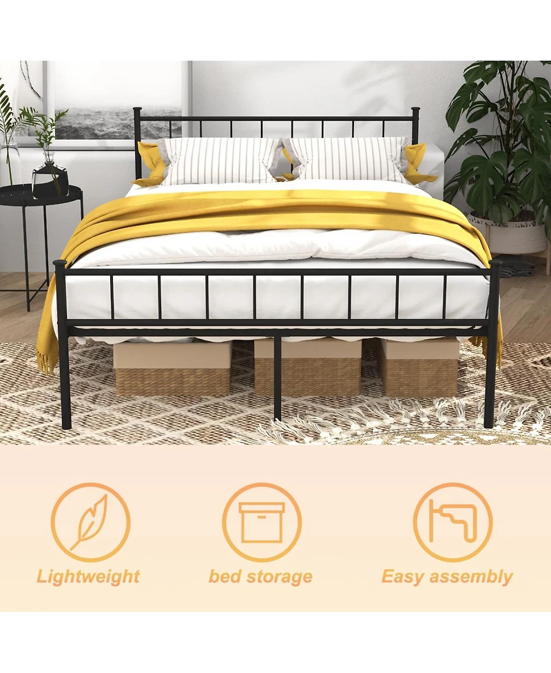 Streamdale Furniture 74 inches Full Size Bed Frame with Headboard/Footboard, Under Bed Storage