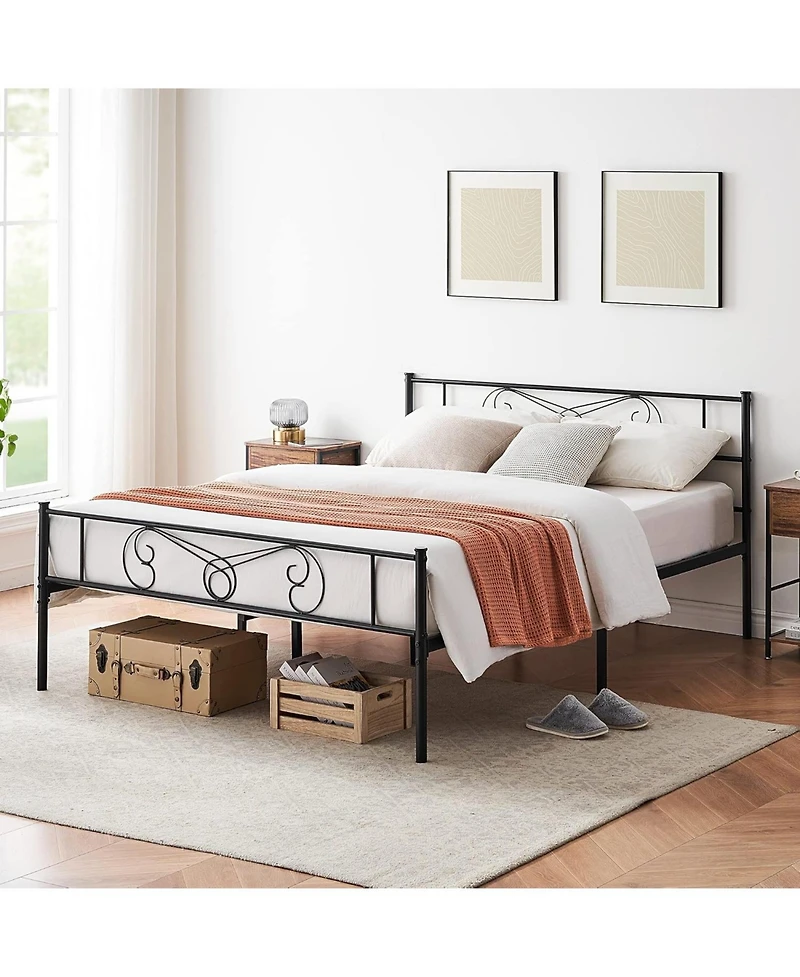 gaomon Queen Bed Frame Platform with Headboard and Footboard Metal Bed Mattress Foundation with Storage