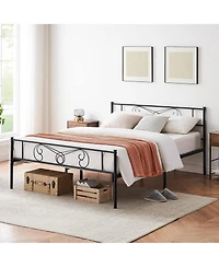 gaomon Queen Bed Frame Platform with Headboard and Footboard Metal Bed Mattress Foundation with Storage