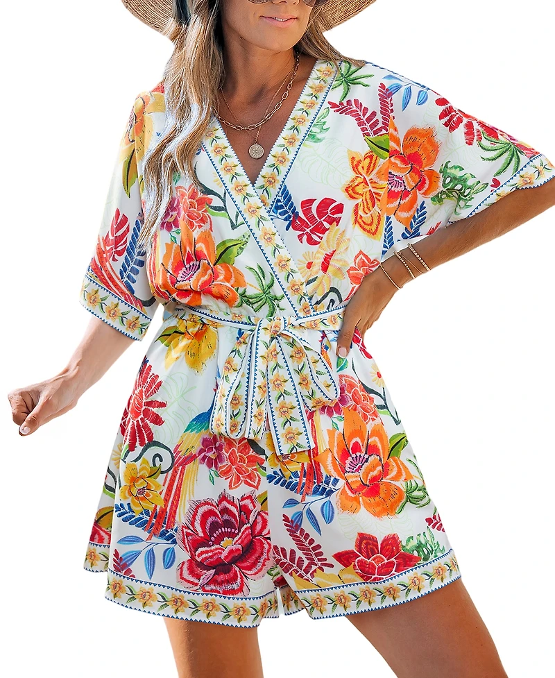 Cupshe Women's Jet Lag Floral Romper