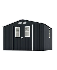 Streamdale Furniture Outdoor Storage Shed, 8x10, 4 Windows, Lockable Doors