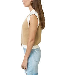 Central Park West Women's Nevada Sleeveless Bomber Sweater