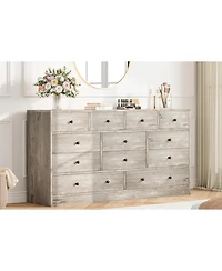 Gaomon 12-Drawer Wood Storage Dresser with Power Outlet