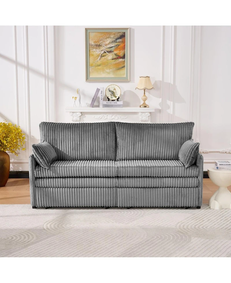 Streamdale Furniture 73" Convertible Sofa Bed with Usb Ports