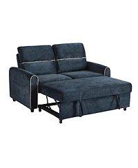 Streamdale Furniture Streamdale Chenille Pull Out Sofa Bed, 58-inch Sleeper Loveseat with Adjustable Backrest