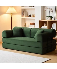 Streamdale Furniture Convertible Corduroy Sleeper Sofa Bed with Pillow