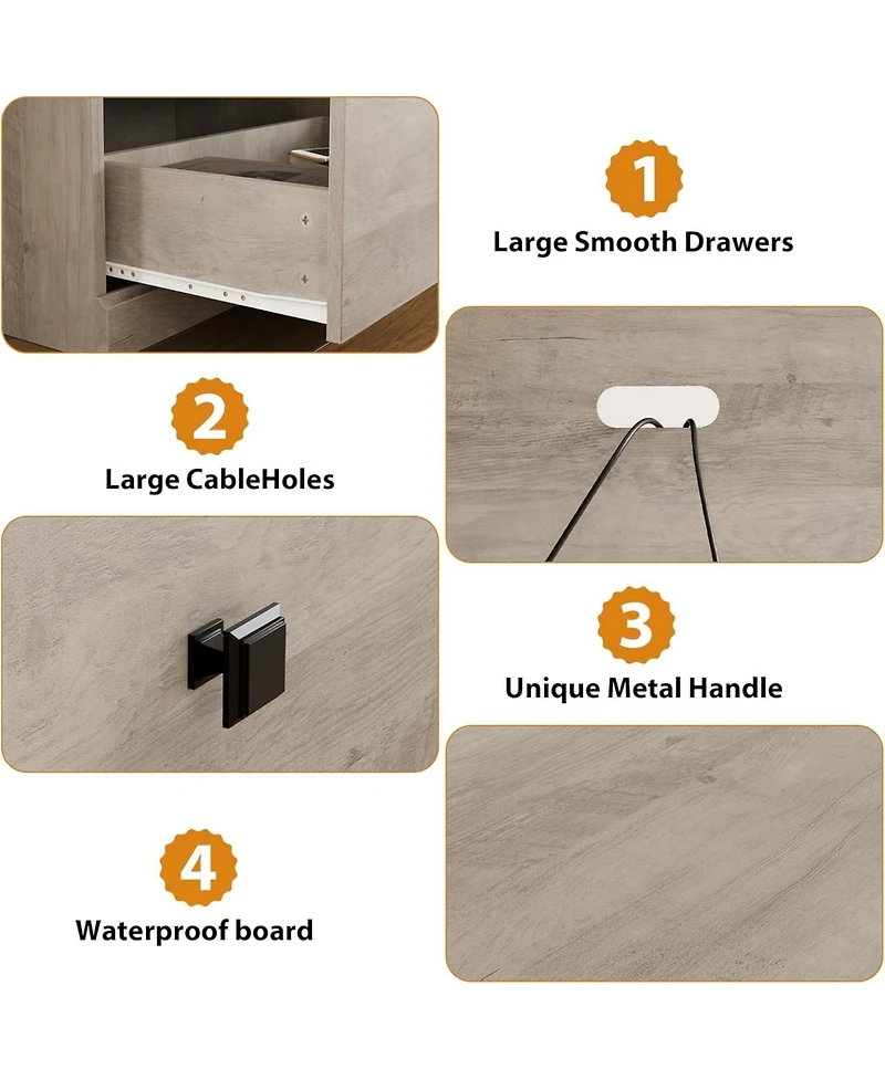 gaomon 70in Tv Stand for TVs up to 80", Mid Century Modern Entertainment Center with Storage Drawer and Open Shelves