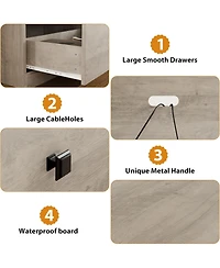 gaomon 70in Tv Stand for TVs up to 80", Mid Century Modern Entertainment Center with Storage Drawer and Open Shelves