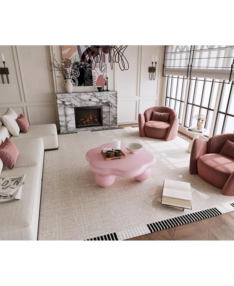 Streamdale Furniture Cloud Shaped Coffee Table, Petal-Shaped Modern Minimalist Table