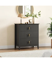 gaomon Mdf Dresser for Bedroom with 3 Drawers, Modern Chest of Drawers with Metal Handle, Dresser Tv Stand, Wood Drawer Organizer