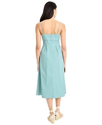 Maggy London Women's Square Neck Spaghetti Strap Midi Dress