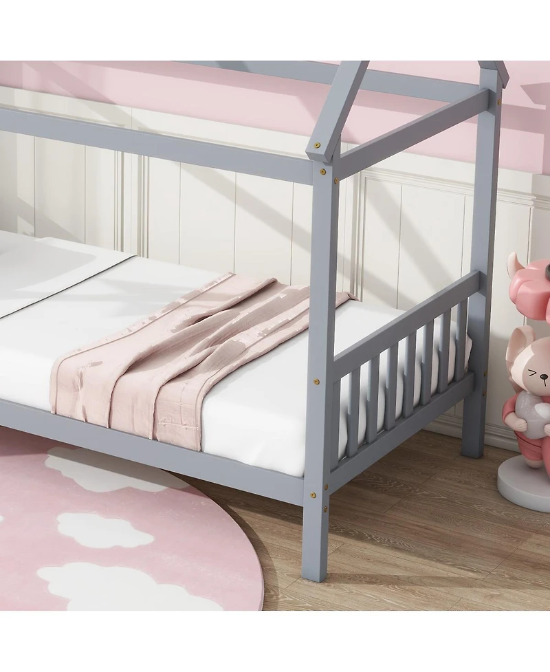 Streamdale Furniture Twin House Bed with Headboard and Footboard