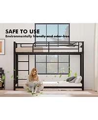 Streamdale Furniture Twin Over Twin Metal Bunk Bed with Guard Rails & Ladder