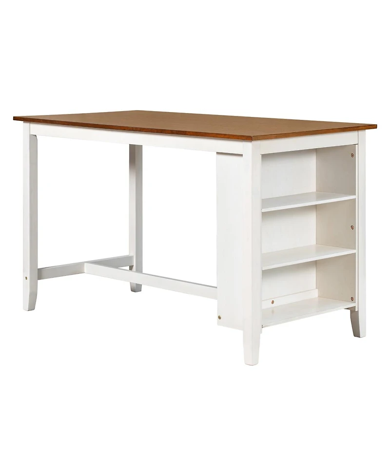 Streamdale Furniture Rustic Farmhouse Counter Height Dining Table Set with 4 Chairs