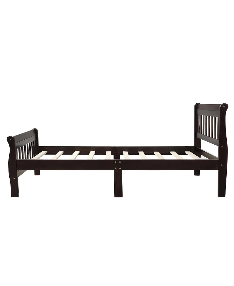 Streamdale Furniture Streamdale Wood Platform Bed Sleigh Bed Frame with Headboard/Footboard