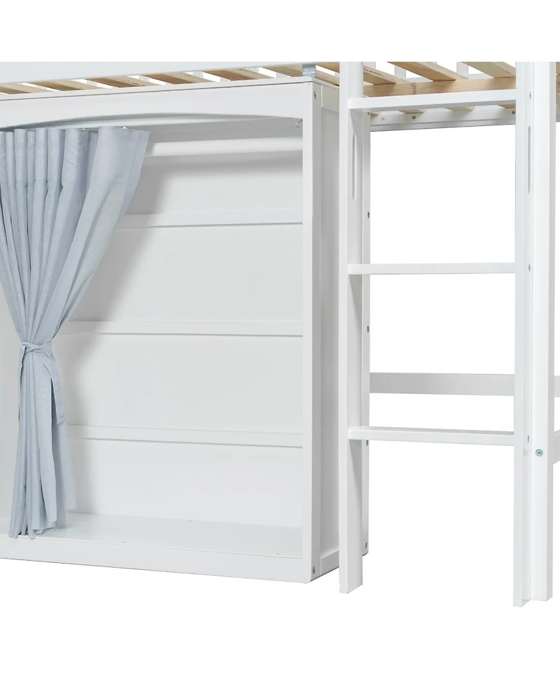 Streamdale Furniture Streamdale Loft Bed with Storage Cabinet, Wardrobe and Led