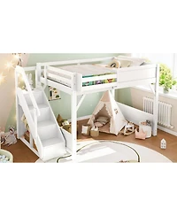 Streamdale Furniture Streamdale Loft Bed w/Wardrobe & Storage, Solid Wood