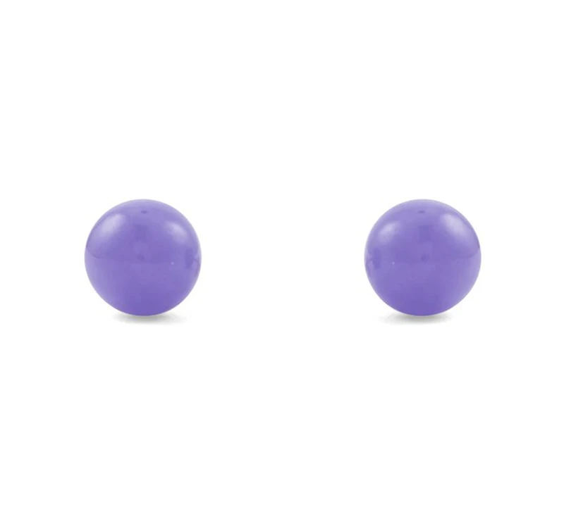 Macy's 3-Pc. Lavender Jade, Yellow Jade and Malachite (8mm) Stud Earrings Set in Sterling Silver