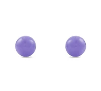 Macy's 3-Pc. Lavender Jade, Yellow Jade and Malachite (8mm) Stud Earrings Set in Sterling Silver
