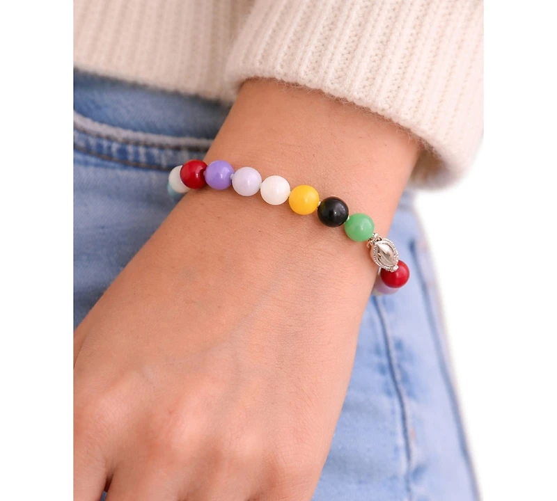 Macy's 2-Pc. Multi Color Quartz Necklace and Bracelet Set in Sterling Silver