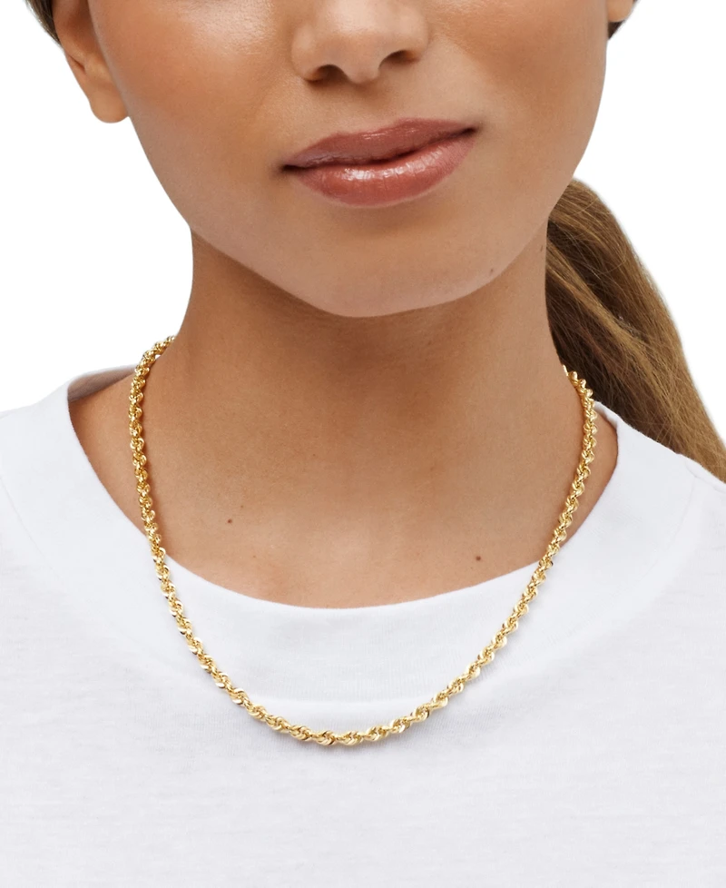 Macy's Hollow Rope Chain Necklace in 14k Yellow Gold