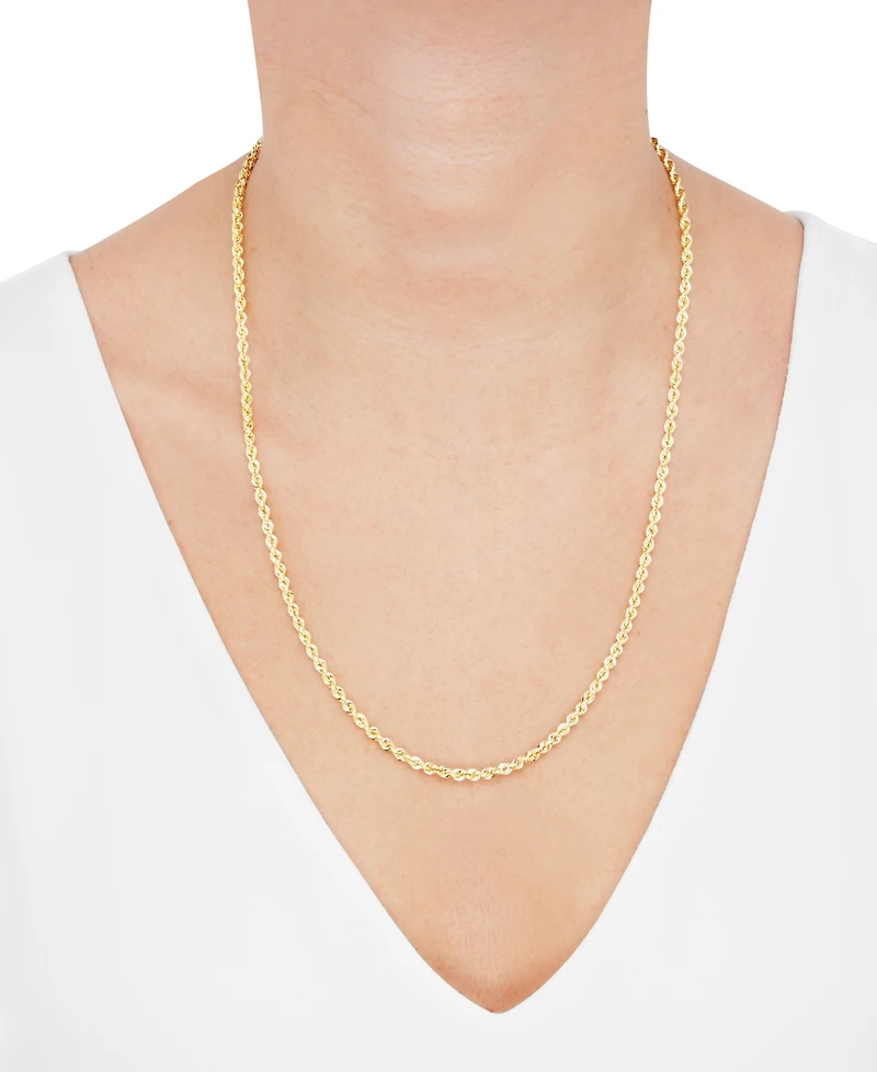 Macy's Hollow Rope Chain Necklace in 10k Yellow Gold