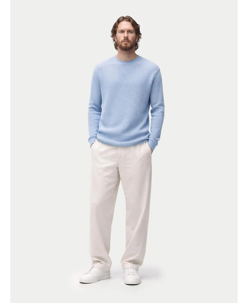 Gobi Cashmere Men's Silk Lightweight Sweater Marine