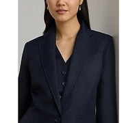 Lauren Ralph Women's Single Button Notch Lapel Twill Blazer
