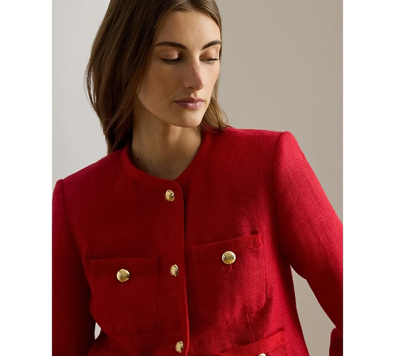 Lauren Ralph Lauren Women's Crewneck Long-Sleeve Cropped Jacket