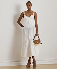 Lauren Ralph Women's Sweetheart Neck Sleeveless A-Line Midi Dress