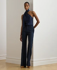 Lauren Ralph Women's Halter Neck Tie Detail Top