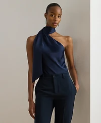 Lauren Ralph Women's Halter Neck Tie Detail Top