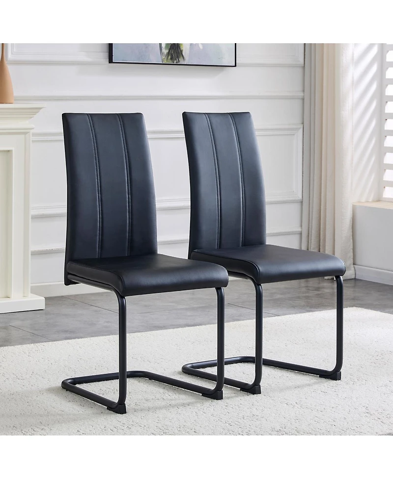 Streamdale Furniture Streamdale 4-Pack Pu Upholstered Dining Chairs - Modern Kitchen Side Chairs