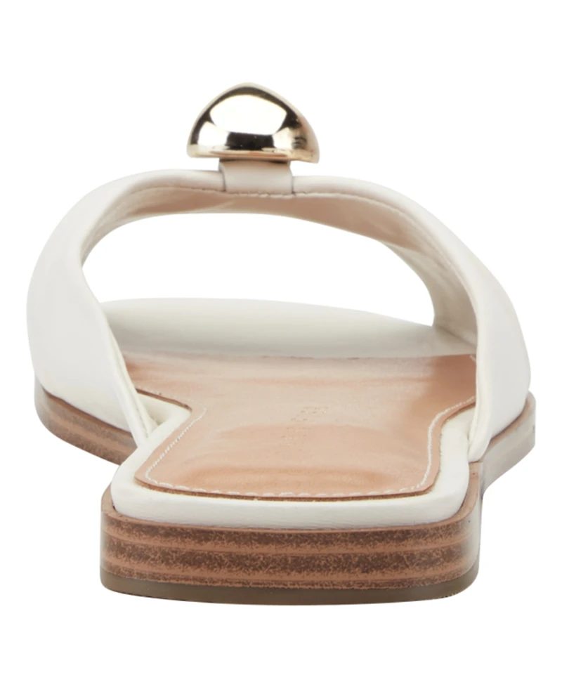 Marc Fisher Ltd Women's Dalani Ornamented Ruched Flat Slip-On Sandals