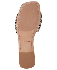Marc Fisher Ltd Women's Nalena Ornamented Woven Flat Sandals