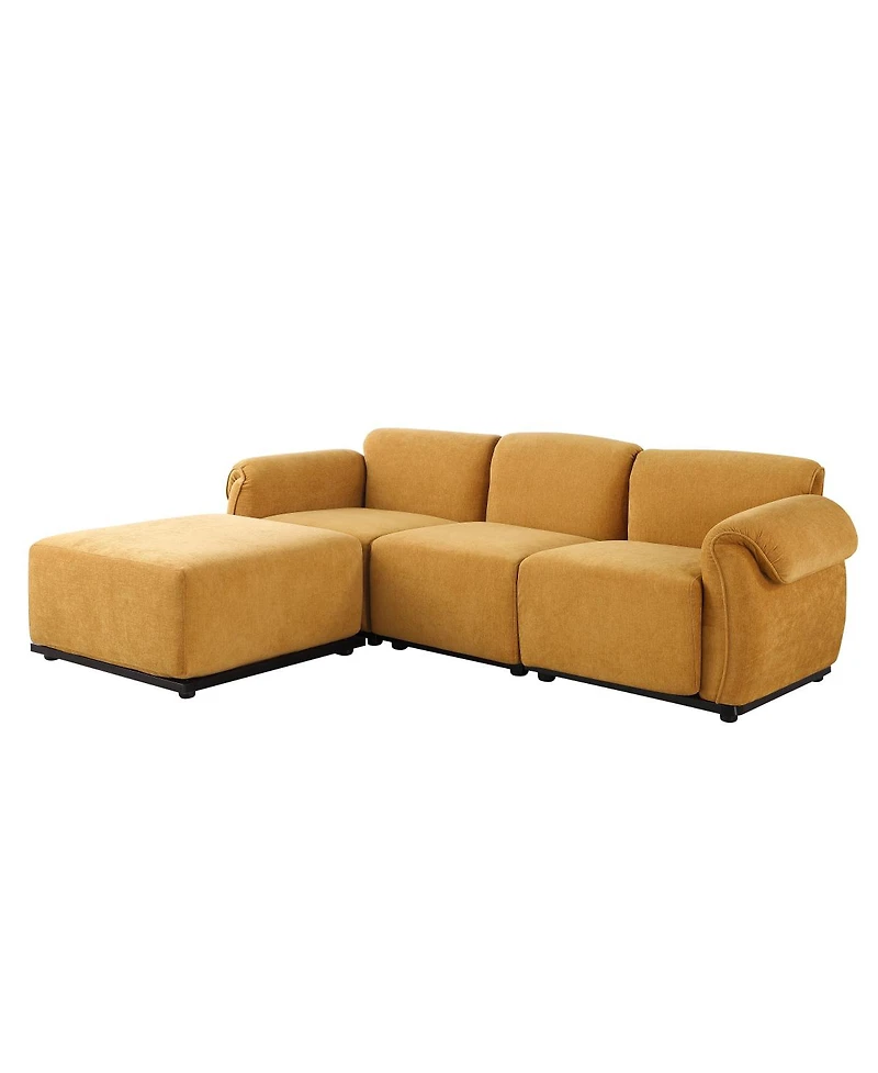 Streamdale Furniture 93" L chenille modular sofa with iron frame
