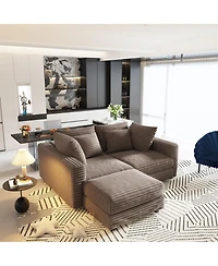 Streamdale Furniture Streamdale 102" Plush Corduroy 4-Seat Sofa