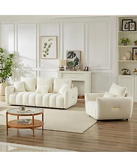 Streamdale Furniture 3 Seater + 1 Seater Combo Sofa, Modern Living Room, Teddy Sofa, Wooden Frame