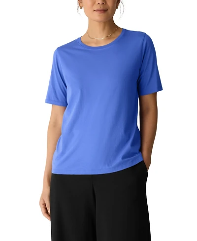 Eileen Fisher Women's Short-Sleeve Round Neck T-Shirt, Regular & Plus