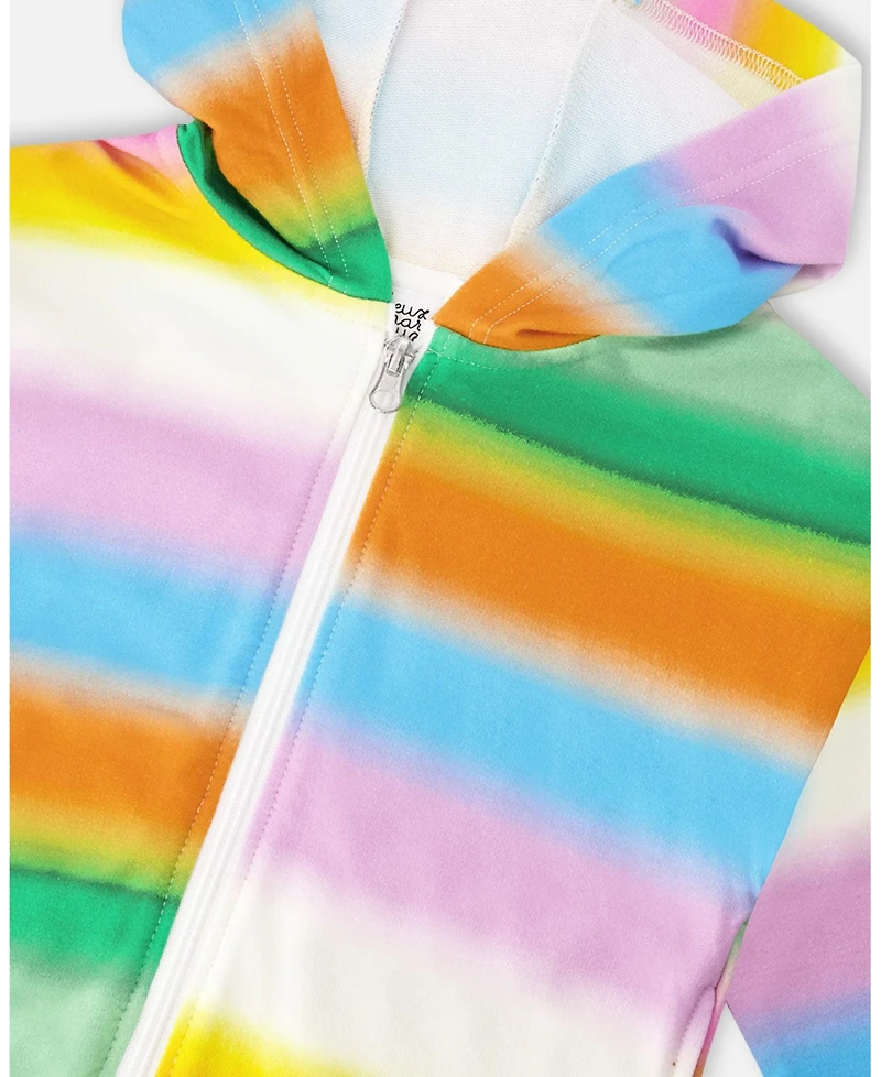 Deux par Toddler Girls Printed French Terry Zip Front Hoodie