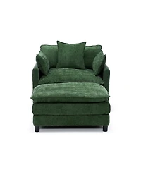 Streamdale Furniture Modern Accent Chair with Ottoman, Chenille