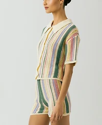 Blank Nyc Women's Short-Sleeve Collared Top