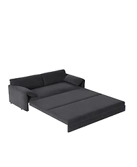 Streamdale Furniture 66" Queen Pull Out Sofa Bed with Storage, 3-in-1 Convertible Velvet Loveseat