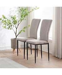 Streamdale Furniture Dining Chairs Set of 4 Modern Velvet Upholstered Chairs