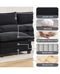 Streamdale Furniture 102" Oversized Modular Sectional Sofa with Movable Ottoman