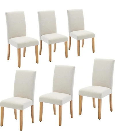 gaomon Chairs Set of, Modern Fabric Upholstered Ergonomic Chairs with Curved Backrest, Heavy-Duty Wood Legs for Dining Room Kitchen.