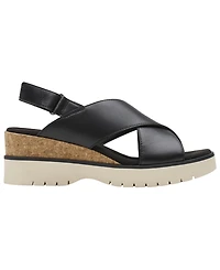 Clarks Women's Diaz Cross Round Toe Wedge Sandals