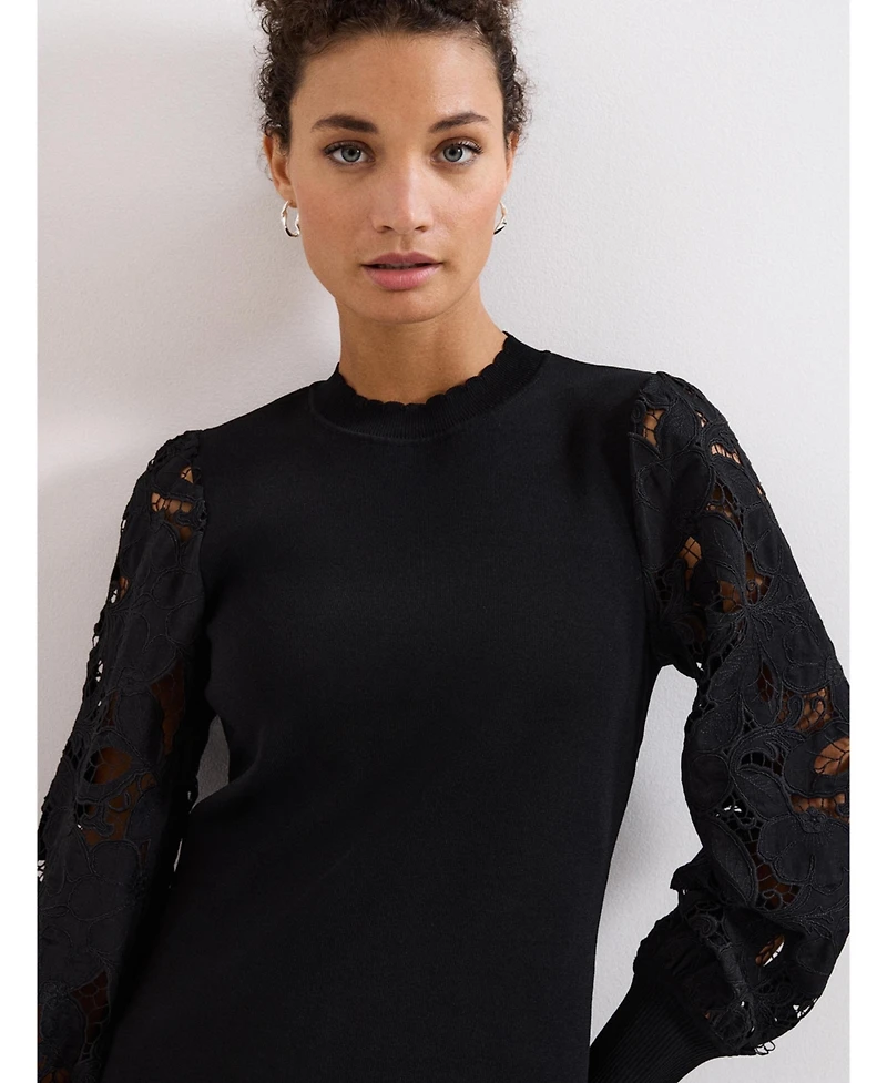 Phase Eight Women's Harriet Lace Sleeve Round Neck Jumper
