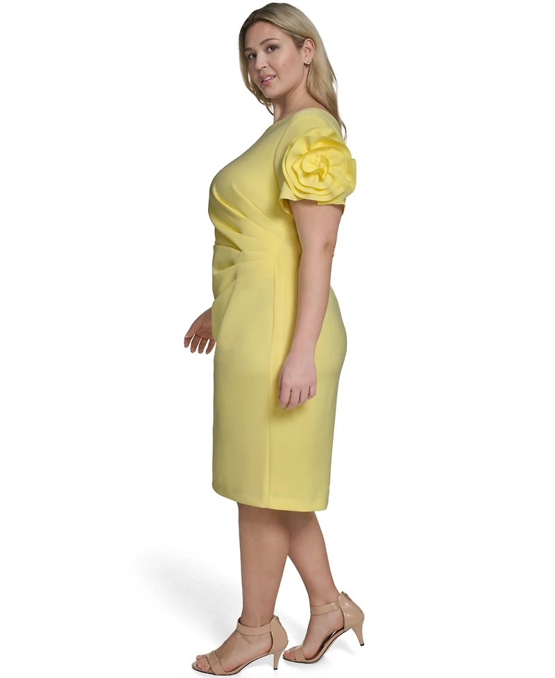 Jessica Howard Plus Short-Sleeve Boat Neck Dress